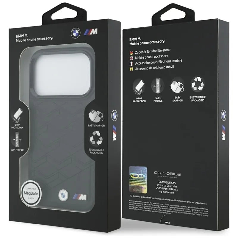 BMW M Shape Logo MagSafe – dėklas iPhone 17 Pro (juodas)