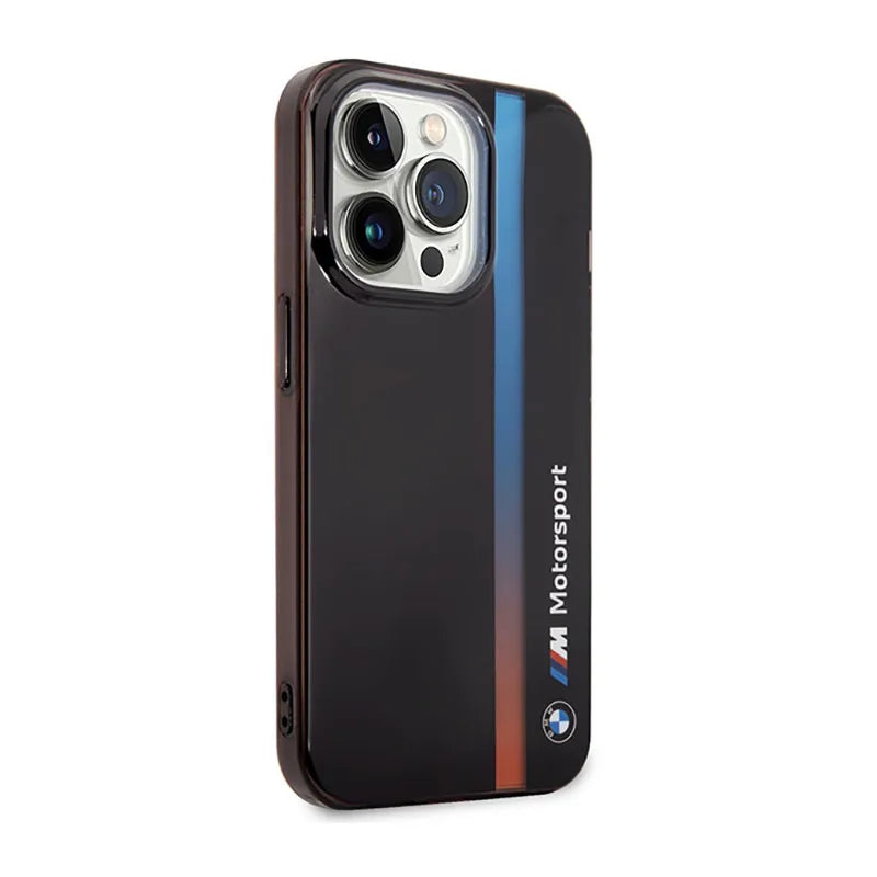 BMW Tricolor Stripe - dėklas iPhone 14 Pro (juodas)