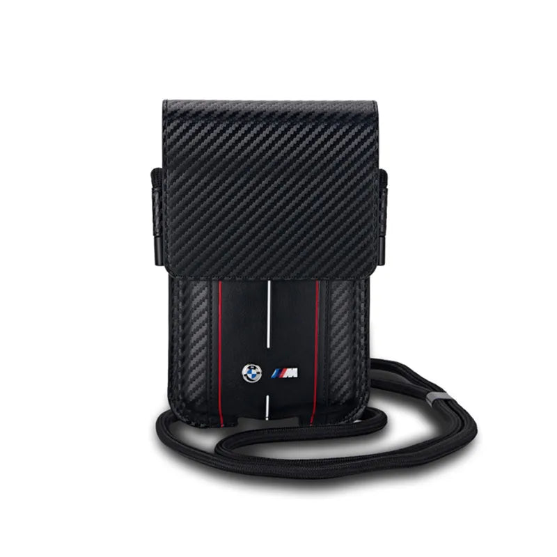 BMW Carbon Red Stripes Wallet Bag - Telefono dėklas (juodas)