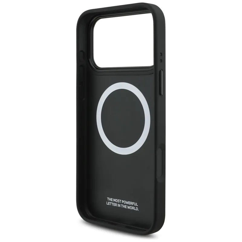 BMW M Perforated Stripe Logo MagSafe – iPhone 17 Pro Max dėklas (pilkas)