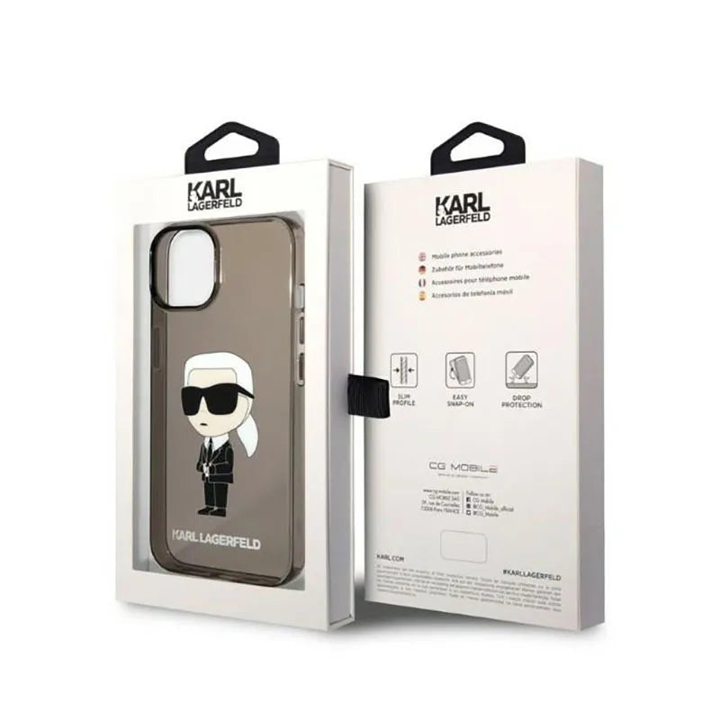 Karl Lagerfeld IML NFT Ikonik – dėklas iPhone 14 Plus (juodas)