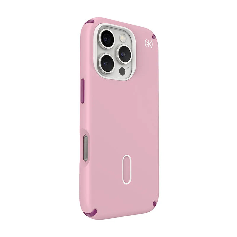 Speck Presidio2 Pro ClickLock & MagSafe – iPhone 16 Pro dėklas (Wednesday Pink / Boysenberry Purple / White)