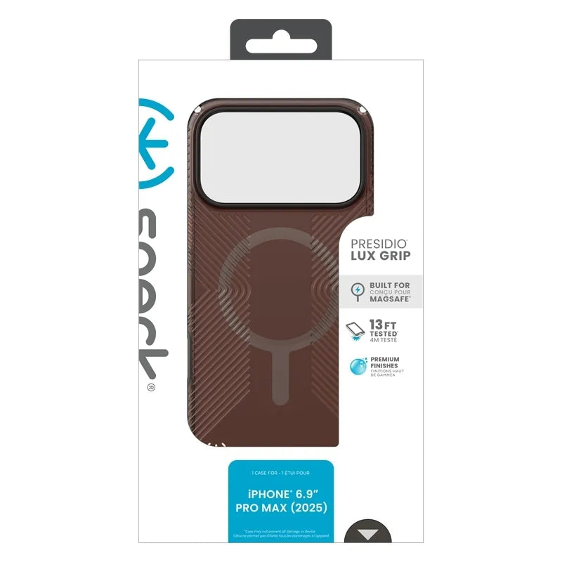 Speck Presidio Lux Grip MagSafe – Dėklas skirtas iPhone 17 Pro Max (Luxury Shade Matte / Oranžinė)