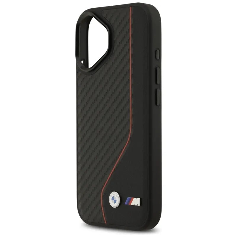 BMW M Carbon Line & Logo MagSafe – dėklas iPhone 17 (raudonas)