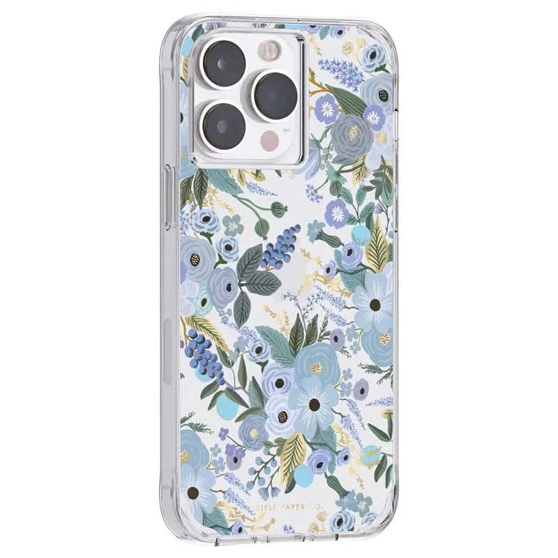 Rifle Paper Clear – dėklas iPhone 14 Pro Max (Garden Party Blue)