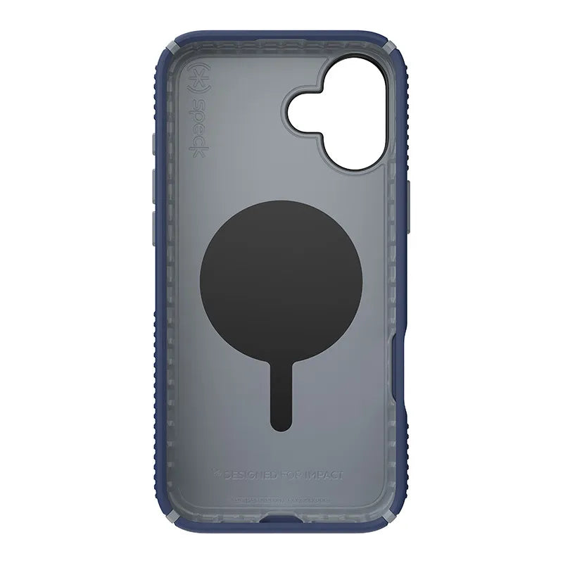 Speck Presidio2 Grip ClickLock & MagSafe – iPhone 16 Plus dėklas (pakrantės mėlyna / dulkėta pilka / balta)