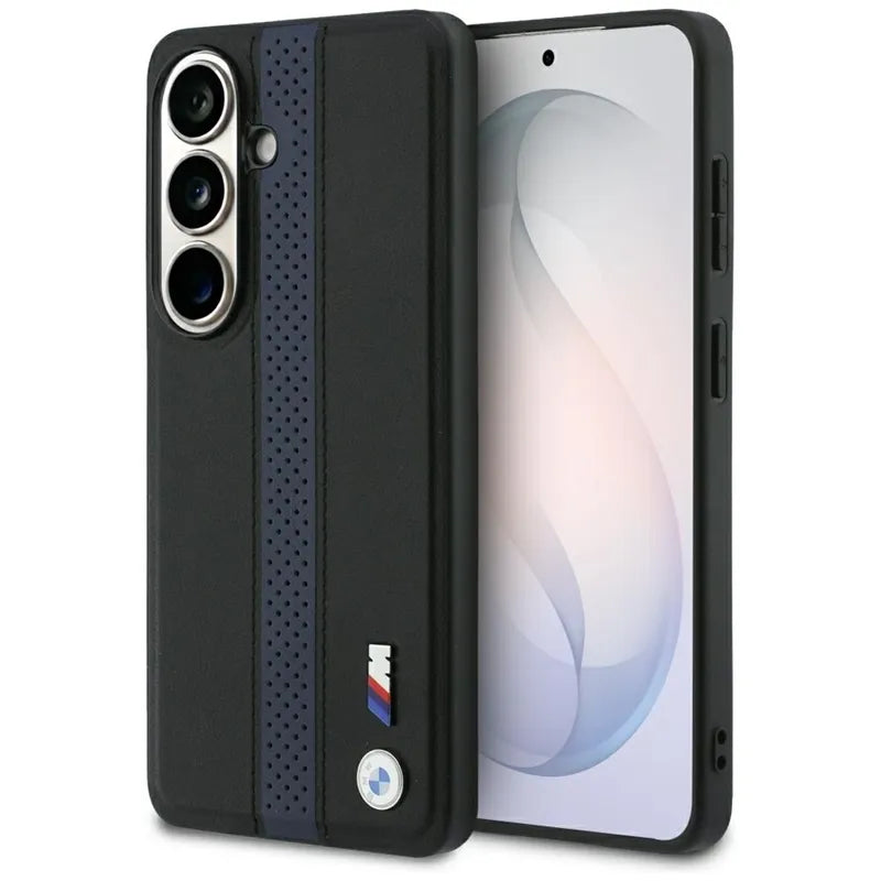 BMW M Perforated Stripe Logo MagSafe – Samsung Galaxy S26 dėklas (mėlynas)