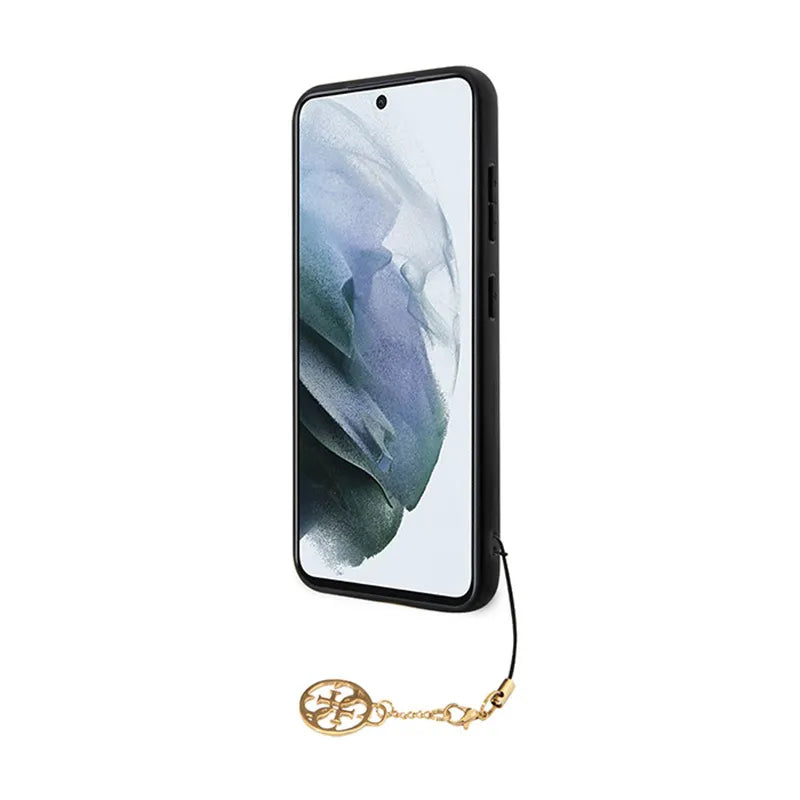 Guess 4G Charms kolekcijos dėklas Samsung Galaxy A35 5G (juodas)