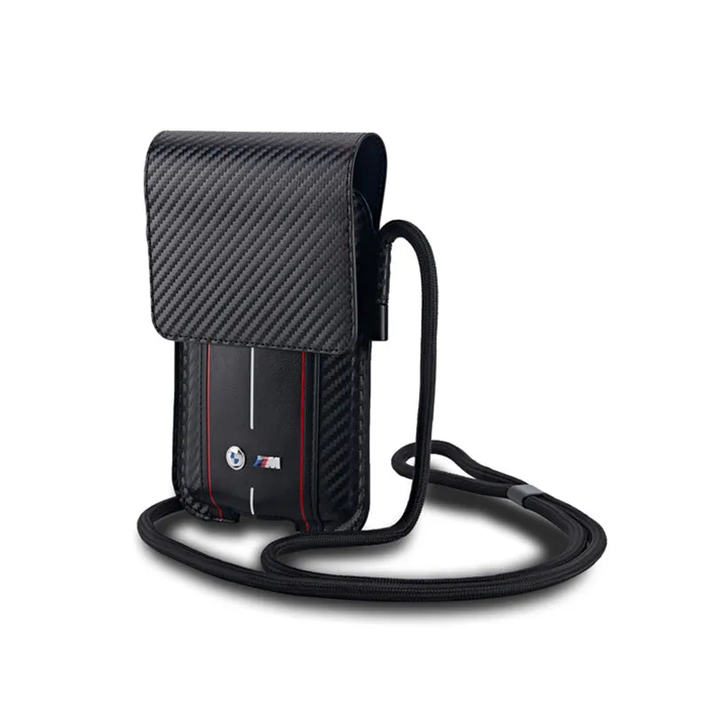 BMW Carbon Red Stripes Wallet Bag - Telefono dėklas (juodas)