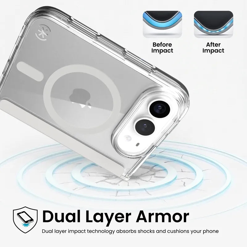 Speck Presidio Perfect Clear MagSafe – iPhone Fold dėklas (skaidrus)