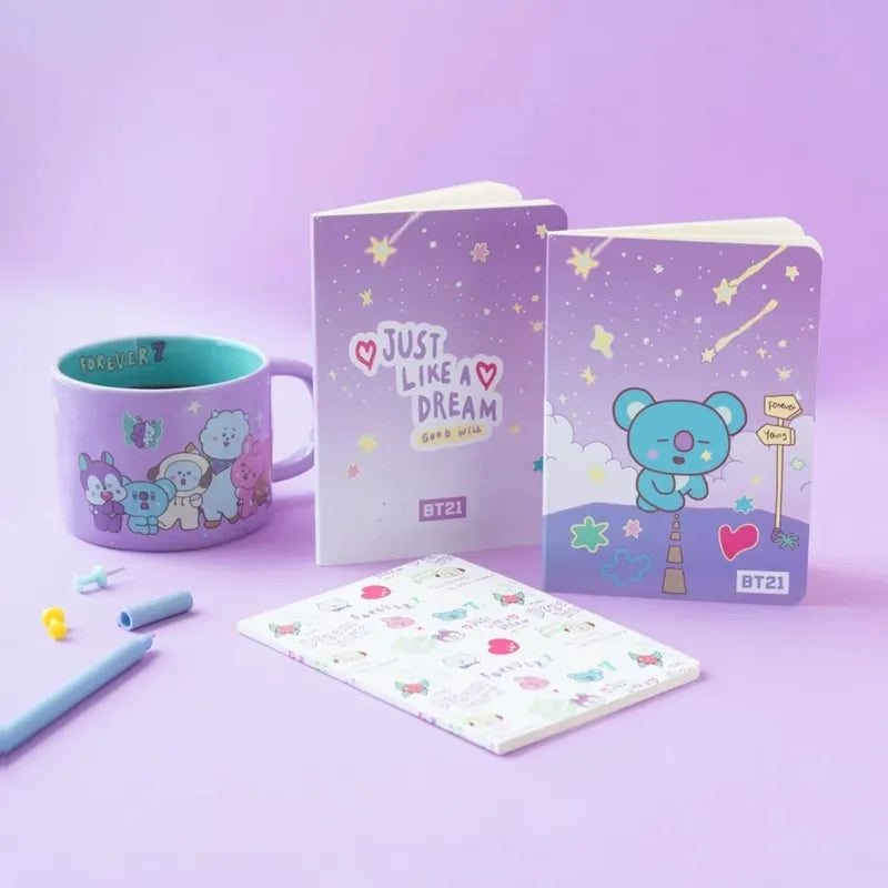 BT21 – A6 KOYA sąsiuvinių rinkinys (3 vnt.)