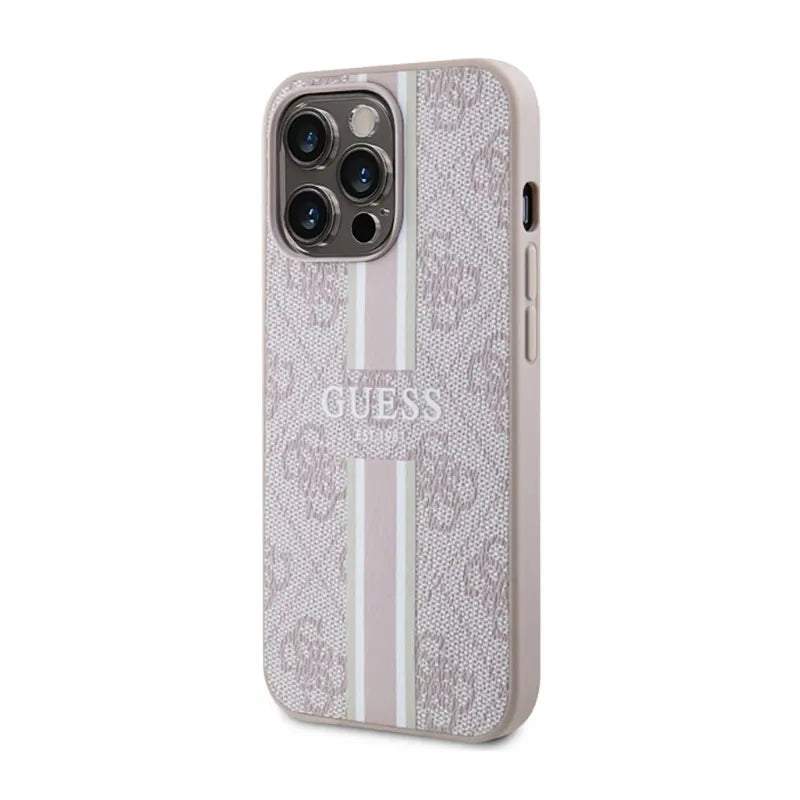 Guess 4G Printed Stripes MagSafe - dėklas skirtas iPhone 13 Pro (rožinis)