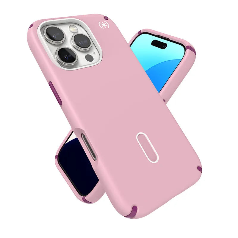 Speck Presidio2 Pro ClickLock & MagSafe – iPhone 16 Pro dėklas (Wednesday Pink / Boysenberry Purple / White)