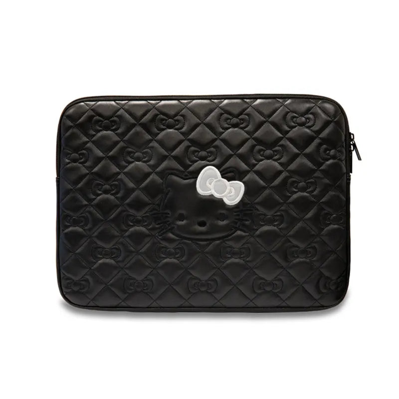 Hello Kitty Zip PU Quilted Bows Sleeve – nešiojamojo kompiuterio dėklas 13" / 14" (juodas)