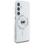 Karl Lagerfeld Button Karl Head Printed Logo MagSafe – dėklas Samsung Galaxy S25 (baltas)