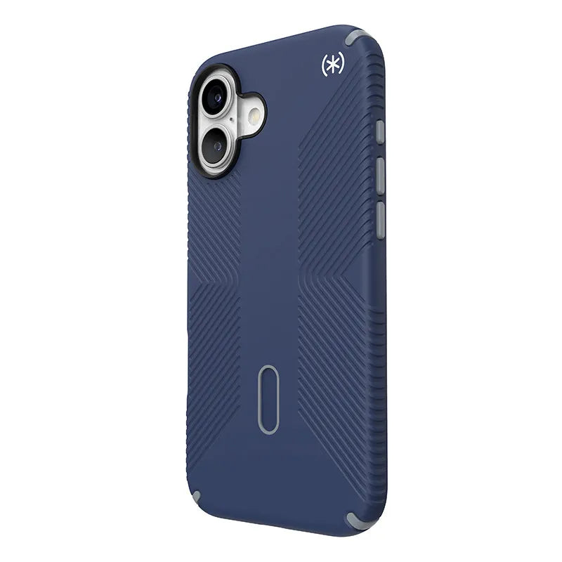 Speck Presidio2 Grip ClickLock & MagSafe – iPhone 16 Plus dėklas (pakrantės mėlyna / dulkėta pilka / balta)
