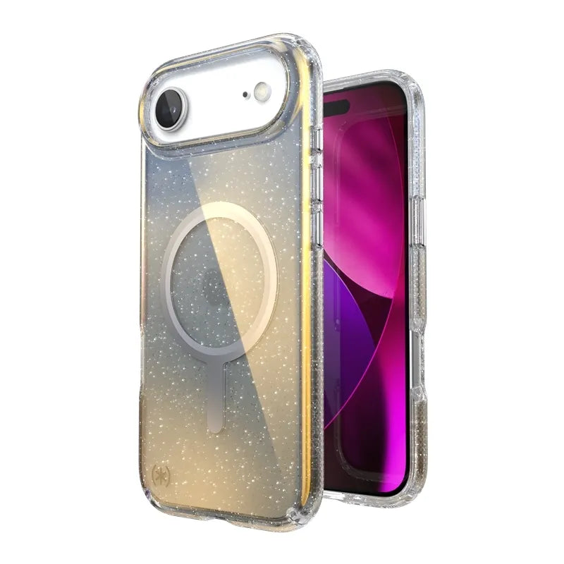 Speck Presidio Lux MagSafe - dėklas iPhone Air (Hyper Mirror Glitter / Silver Metallic)