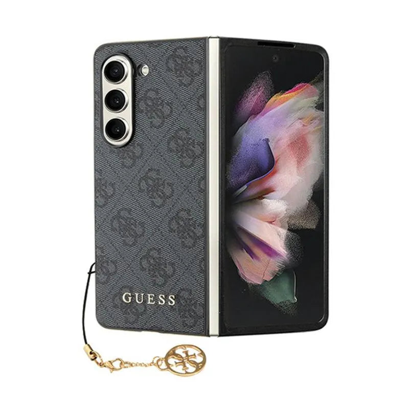 Guess 4G Charms kolekcija – Samsung Galaxy Z Fold 5 dėklas (pilkas)
