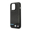 BMW Leather Carbon Blue Line - Dėklas iPhone 14 Pro (Juodas)