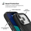 Speck Presidio2 Grip MagSafe – dėklas iPhone 17 Pro (juodas / skalūno pilka / baltas)