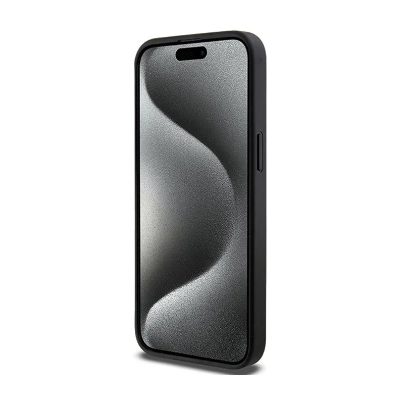 Karl Lagerfeld Gripstand Saffiano Choupette Pins – dėklas iPhone 13 Pro (juodas)