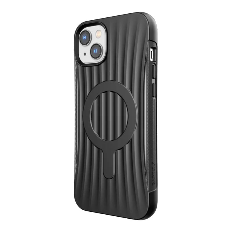X-Doria Raptic Clutch MagSafe – biologiškai skaidus dėklas, skirtas iPhone 14 Plus (atsparus kritimui iš 3 m) (juodas)