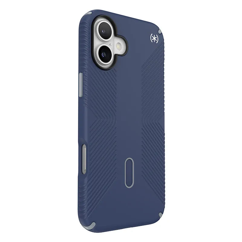 Speck Presidio2 Grip ClickLock & MagSafe – iPhone 16 Plus dėklas (pakrantės mėlyna / dulkėta pilka / balta)