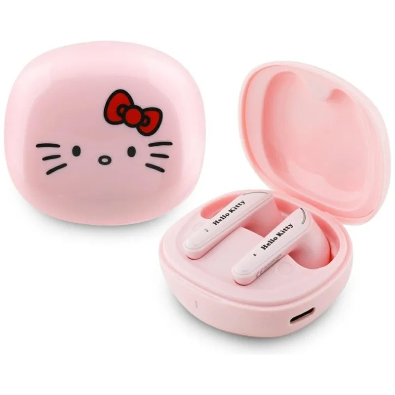 Hello Kitty O Glossy Finish – TWS ausinės + įkrovimo dėklas (rožinės)