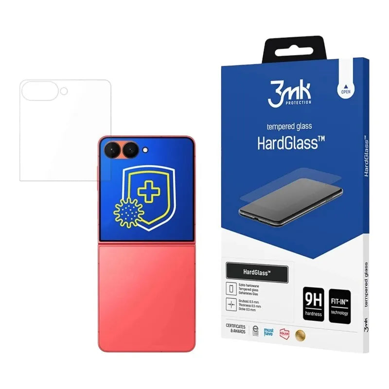 3MK HardGlass – grūdintas stiklas, skirtas Samsung Galaxy Z Flip 7 (priekinis)