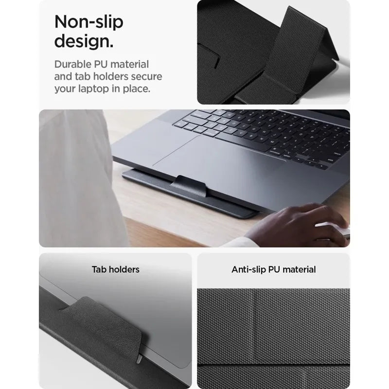Spigen LD201-S8 Slimfold – Nešiojamojo kompiuterio / planšetės stovas (Space Grey)