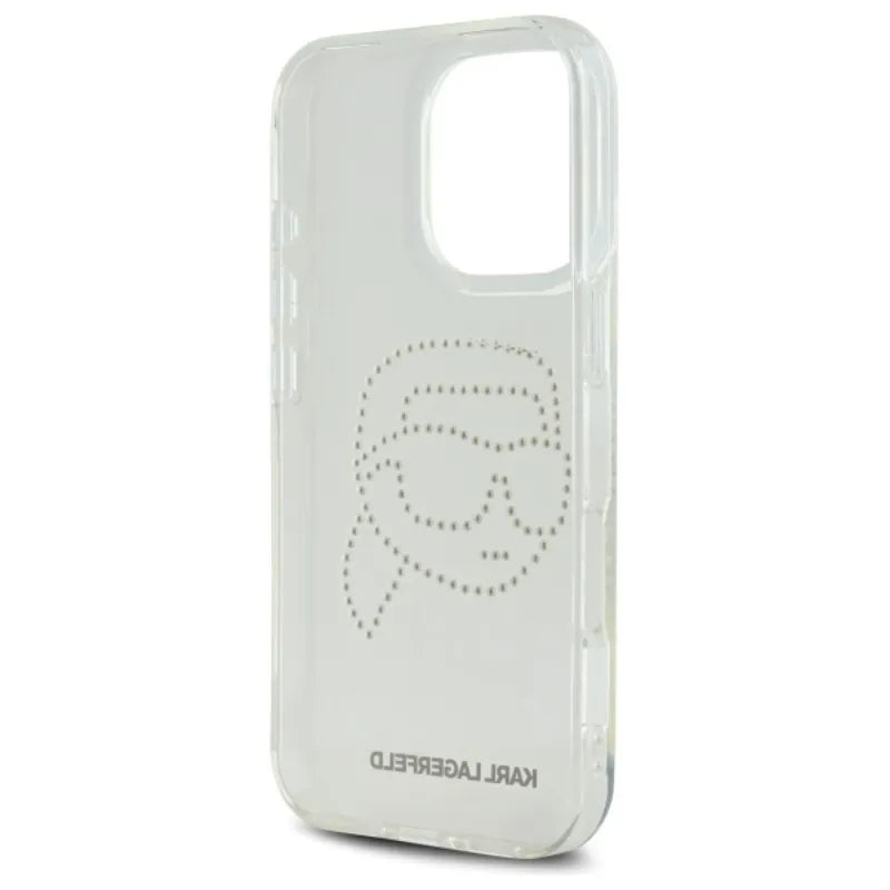 Karl Lagerfeld IML Rhinestones Karl Head – dėklas iPhone 16 Pro Max (skaidrus)