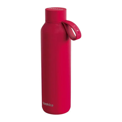 Quokka Solid With Strap – 630 ml nerūdijančio plieno termogertuvė su dirželiu (vyšninė raudona)