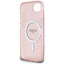 Guess IML Glitter Circle MagSafe – dėklas iPhone 16e (rožinis)