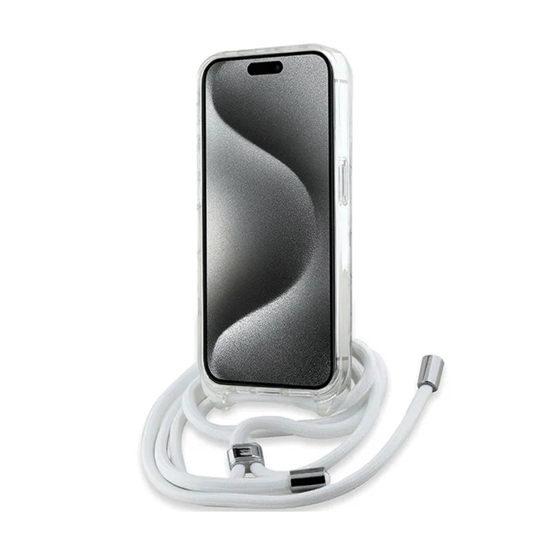 Karl Lagerfeld IML Crossbody Monogram Karl & Choupette Head MagSafe – dėklas iPhone 15 Pro (skaidrus)