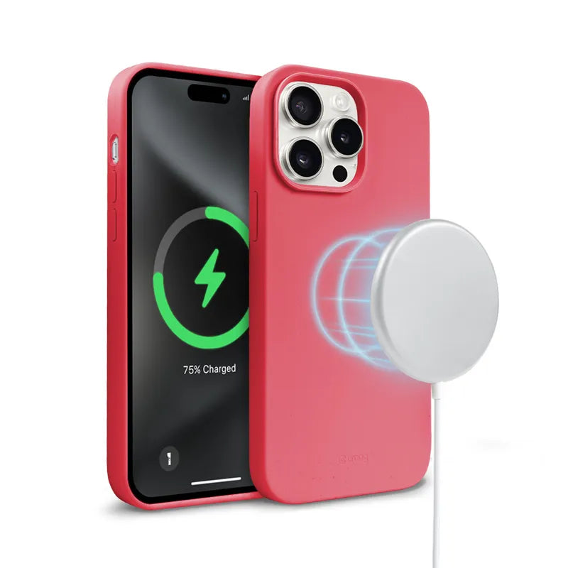 Crong Color Cover Magnetic – iPhone 15 Pro MagSafe dėklas (rožinis)