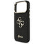 „Guess Fixed Glitter Big 4G Metal Frame“ – dėklas „iPhone 17 Pro Max“ (juodas)