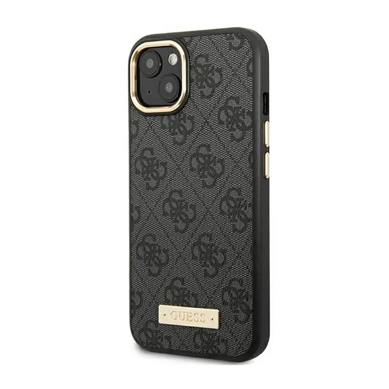 Guess 4G Logo Plate MagSafe - Dėklas iPhone 14 Plus telefonui (juodas)
