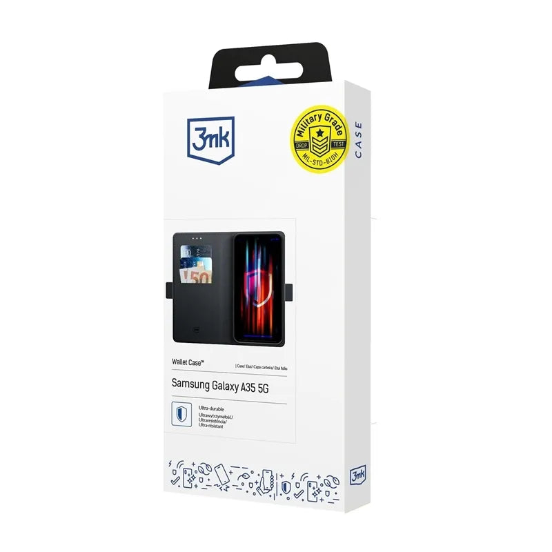 3mk Wallet Case - dėklas-knygutė Samsung Galaxy A57 (juodas)