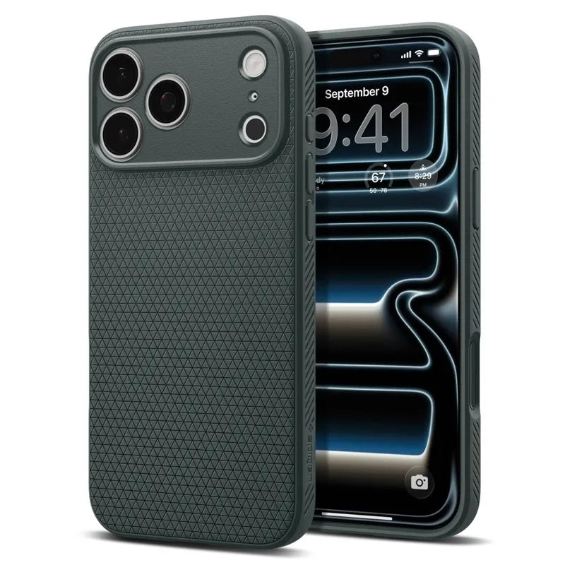 Spigen Liquid Air – dėklas, skirtas iPhone 18 Pro / 17 Pro (Abyss Green)