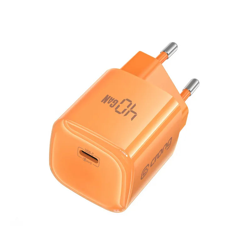 Crong NEO GaN Charger - USB-C 40W PD įkroviklis su AVS (oranžinis)
