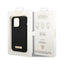 Guess Silicone Logo Plate MagSafe - Dėklas, skirtas iPhone 14 Pro (juodas)