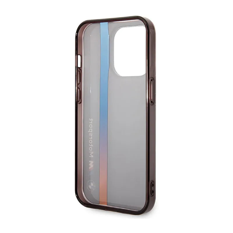 BMW Tricolor Stripe - dėklas iPhone 14 Pro (juodas)