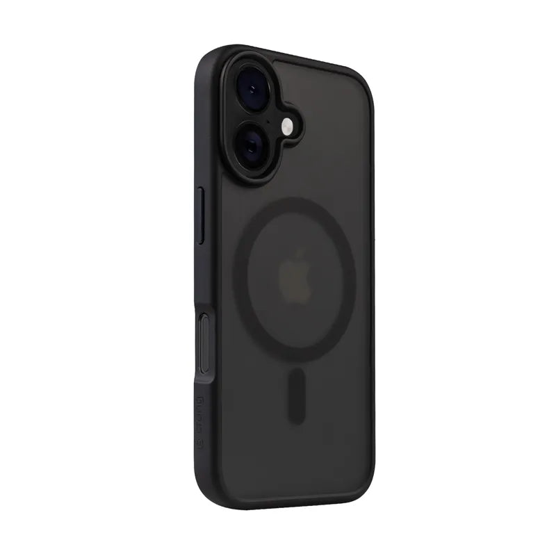 Crong Hybrid Frost MAG Cover – dėklas su MagSafe skirtas iPhone 16 (juodas)