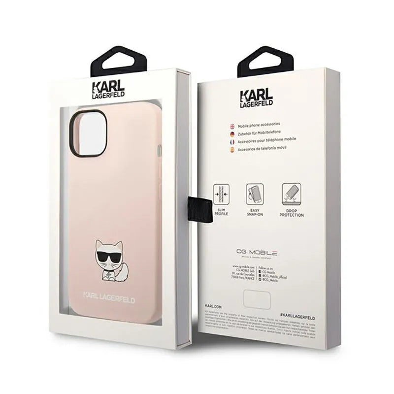 Karl Lagerfeld Choupette Body – dėklas iPhone 14 Plus (šviesiai rožinis)