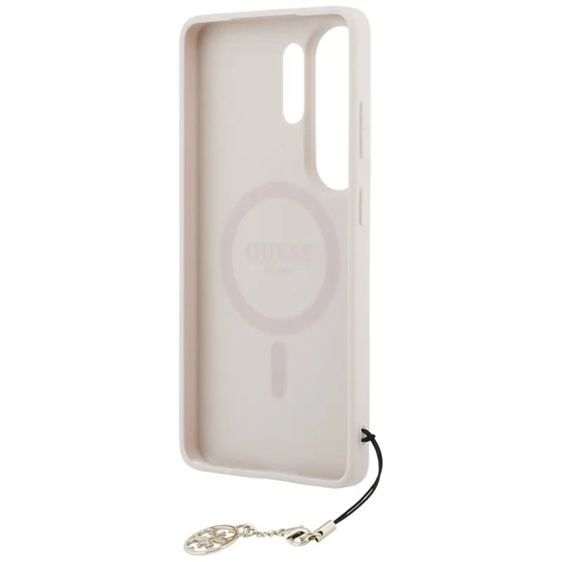 Guess 4G Classic Logo Charm MagSafe – Samsung Galaxy S26 Ultra dėklas (rožinis)