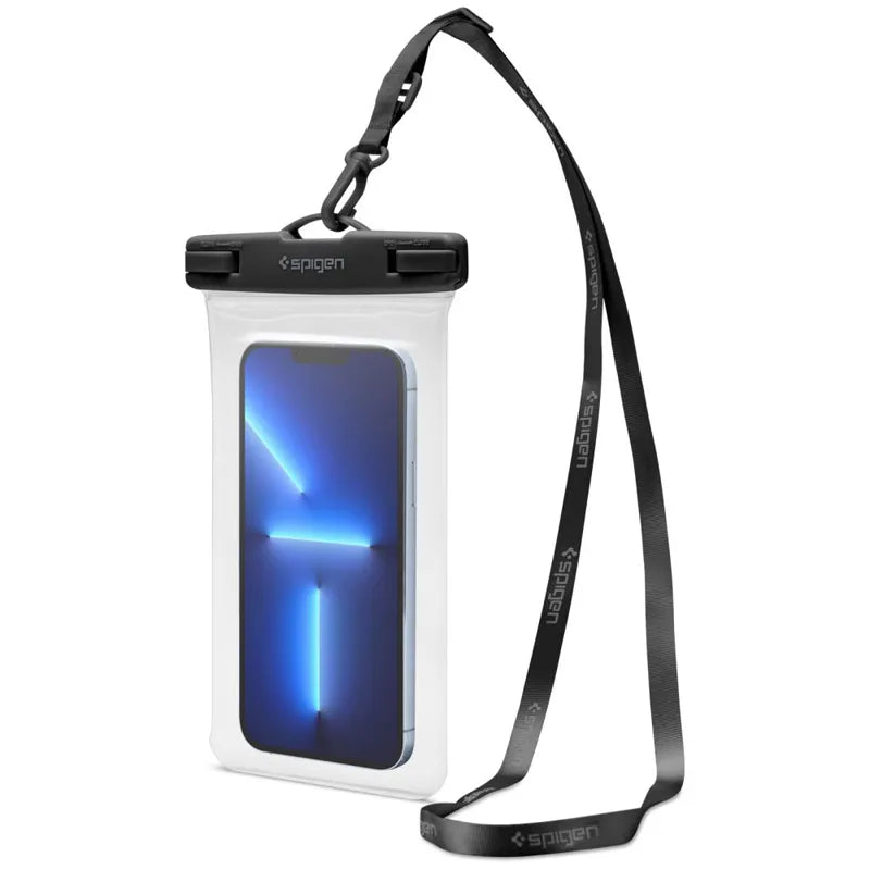 Spigen A601 universalus vandeniui atsparus dėklas - dėklas išmaniesiems telefonams iki 6,9 colio (skaidrus)