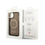 Guess Gold Outline Translucent MagSafe – dėklas iPhone 14 telefonui (juodas)
