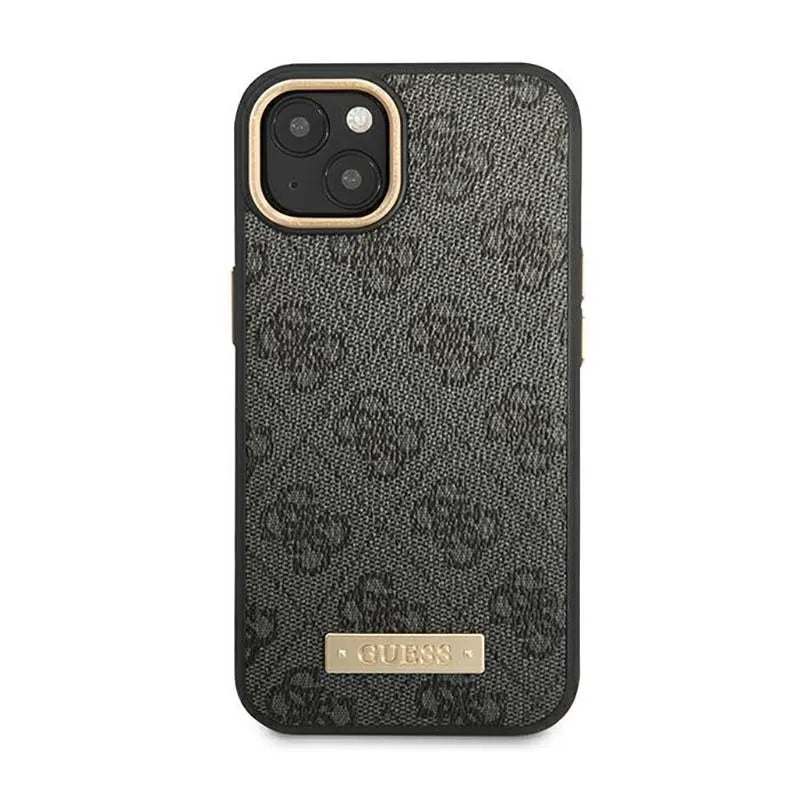 Guess 4G Logo Plate MagSafe - Dėklas iPhone 14 Plus telefonui (juodas)