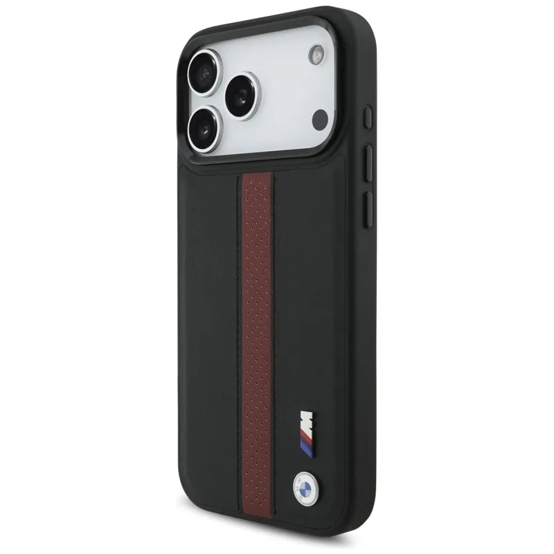 BMW M Perforated Stripe Logo MagSafe - iPhone 17 Pro Max dėklas (raudonas)