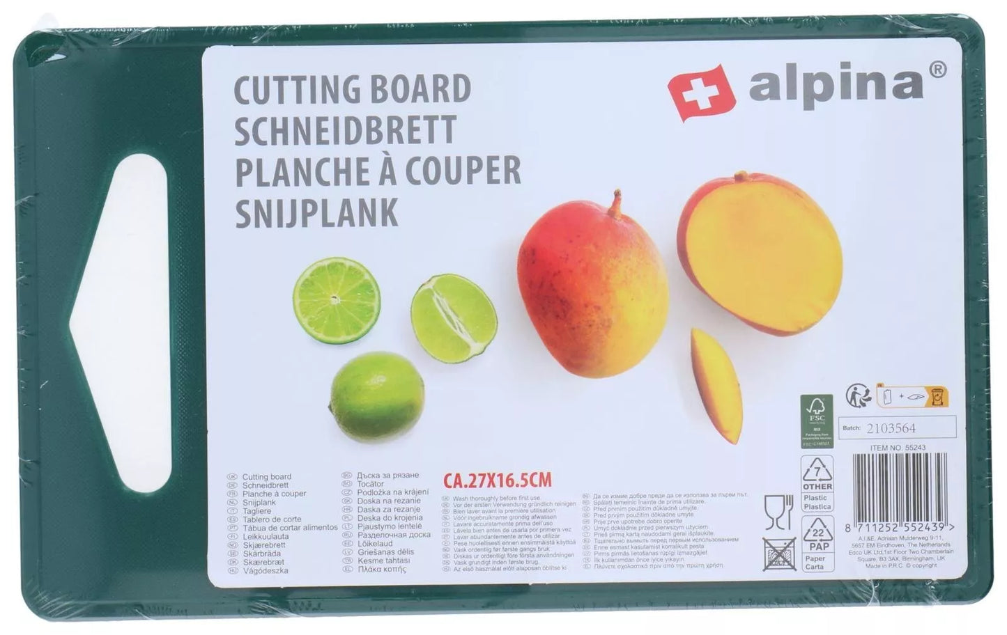 Alpina pjaustymo lentelė, įvairių spalvų, 27 × 16,5 cm 871125255243